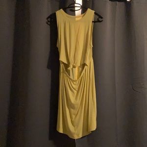 aerie 💛 Cut-out Tie Front Yellow Dress